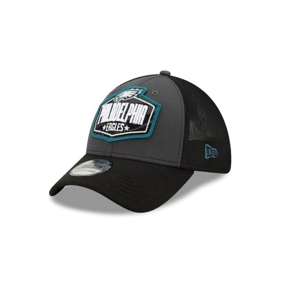 Grey Philadelphia Eagles Hat - New Era NFL NFL Draft 39THIRTY Stretch Fit Caps USA4102853